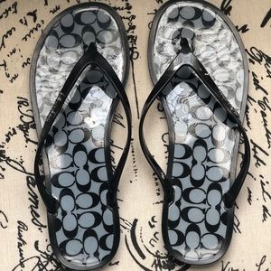 Authentic Coach Lycra Jelly Flip Flops Size 8